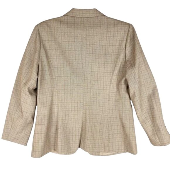 NWT Susielady Women's Full Lined Flap Pockets One Button Plaid Brown Blazer Sz M - Picture 2 of 10